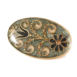 Coniex enamelled brooch