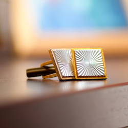 Gold cufflinks with silver