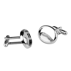 Oval Rhodium plated cufflinks