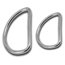 Cast D rings silver finish