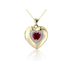 9 carat gold locket with inlays