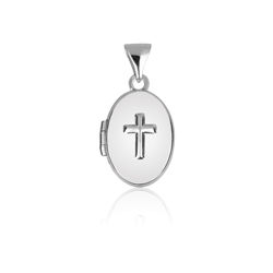 Cross embossed locket