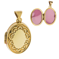 9 ct gold locket 17 x 13 mm