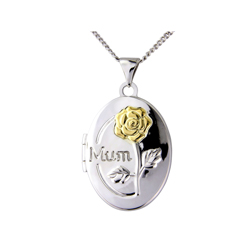 Mum embossed silver locket