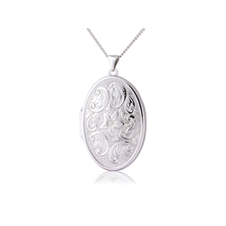 Patterned silver locket